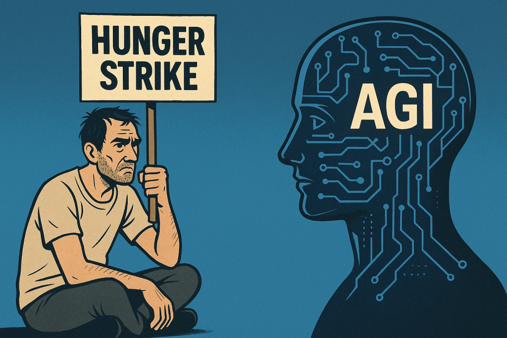 Quand la grève de la faim s'invite dans le débat AGI : analyse d'un acte radical face à l'intelligence artificielle générale