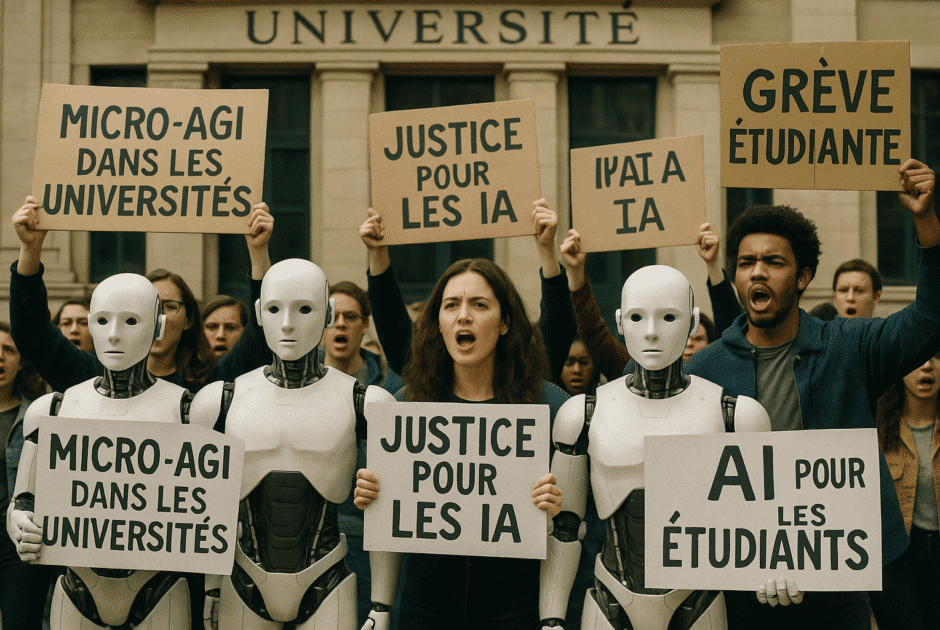 Micro-AGI dans les universités : la première grève étudiante orchestrée par des intelligences artificielles généralistes